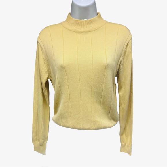Vintage Preswick & Moore Soft Yellow Mock Turtleneck - Picture 2 of 4